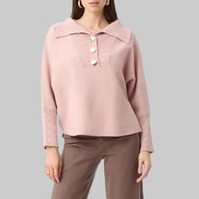 Load image into Gallery viewer, Joseph Ribkoff Brushed Viscose And Nylon Shawl-Neck Sweater-Soft Blush Melange
