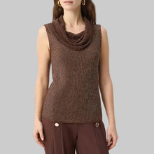 Load image into Gallery viewer, Joseph Ribkoff Rhinestone Cowl Neck Top-Mahogany
