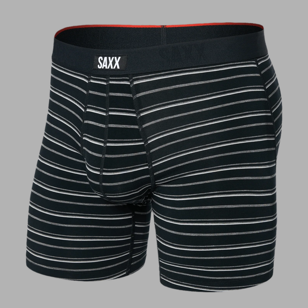 SAXX Vibe Xtra Soft Comfort Boxer Brief Fly-Black Coast Stripe