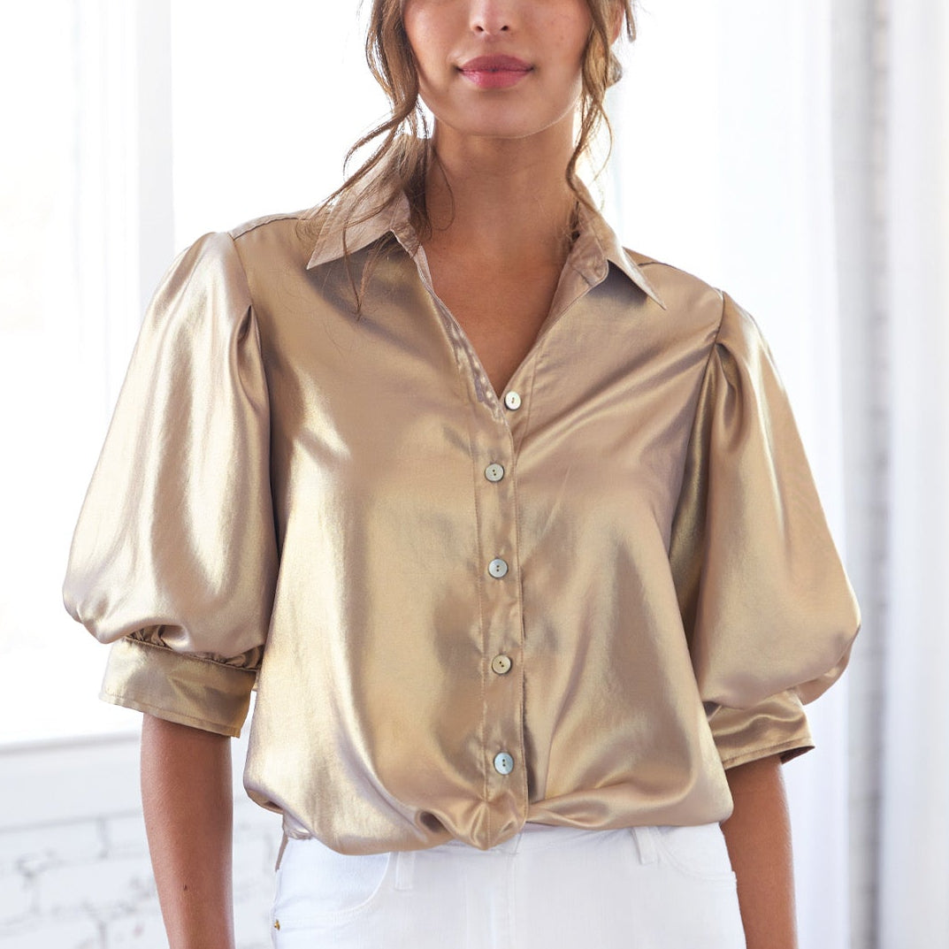 Finley Bomba Shirt-Liquid Gold