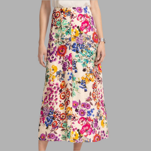 Johnny Was Linen Seamed Skirt- Evalon