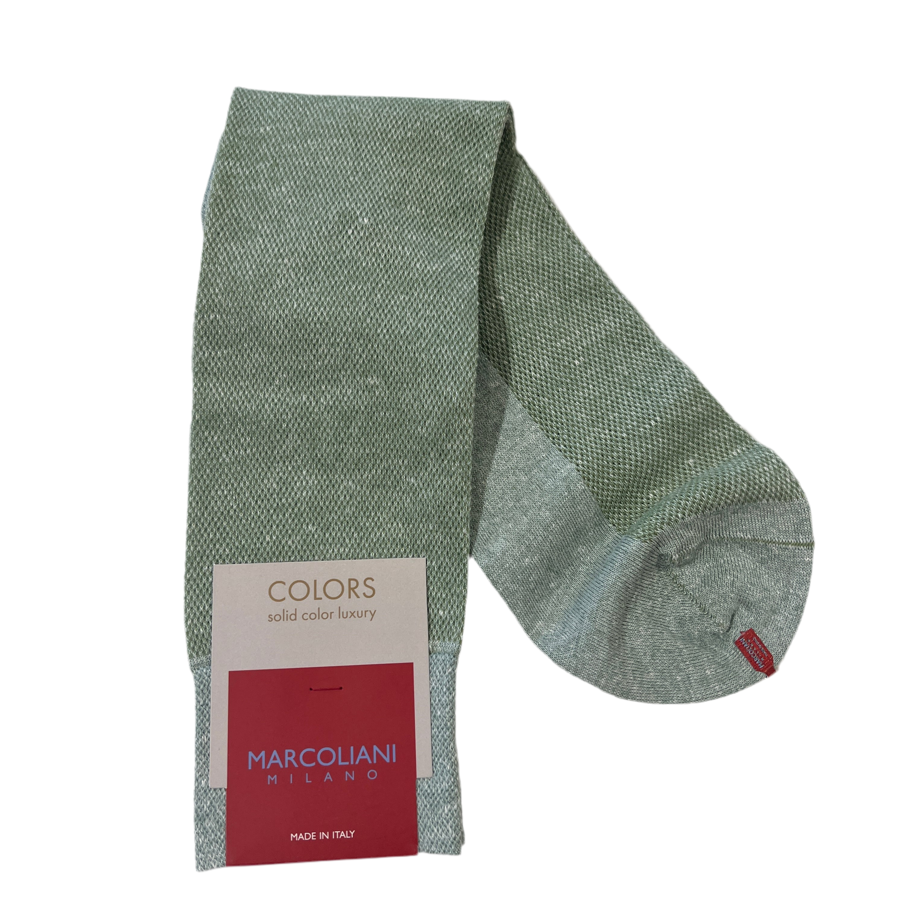 Marcoliani Mid-Calf Colors Dress Sock- Pique-Sage