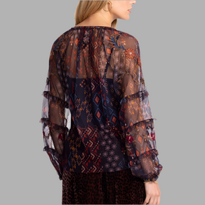 Johnny Was Saphire Mesh Blouse-Monika