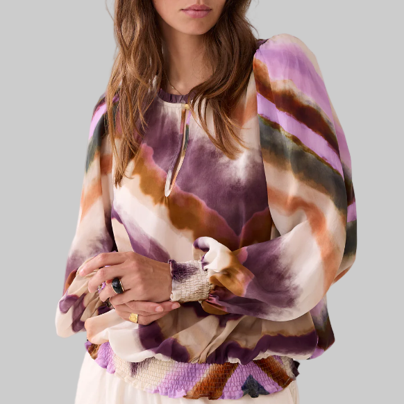 Summun Soft Zigzag Top-Multicolor