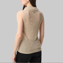 Load image into Gallery viewer, Joseph Ribkoff Rhinestone Cowl Neck Top-Champagne
