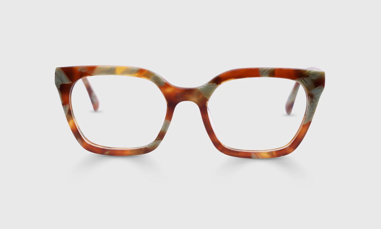 Eyebobs Overlook-Teal and Brown Marble Front and Temples