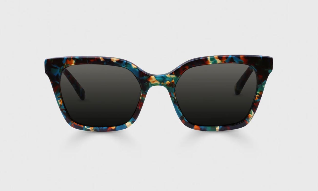 Eyebobs Overlook-Teal and Brown Mosaic Front and Temples