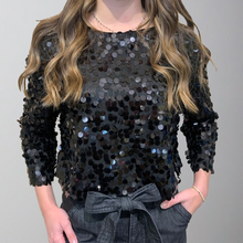 Load image into Gallery viewer, Astrid Sequin Top-Black
