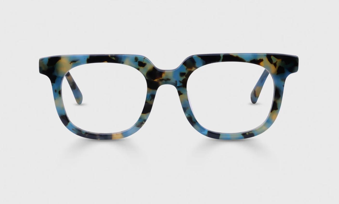 Eyebobs Over achiever-Sky Blue and Green Grass Tortoise Front and Temples