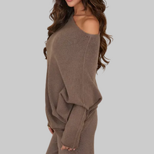 Load image into Gallery viewer, Milio Milano Asymmetrical Sweater-Dark Mocha
