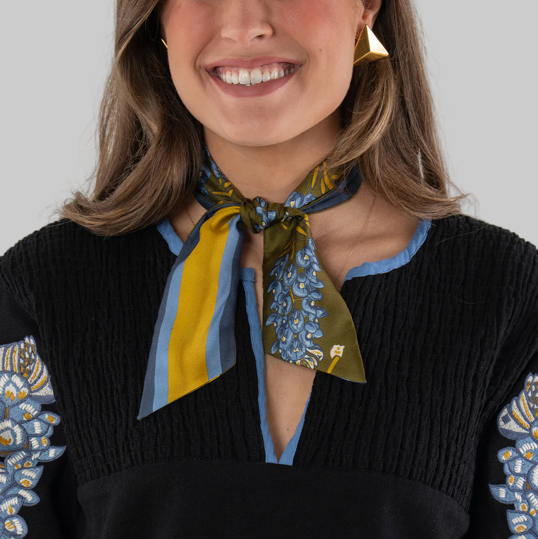 Emily McCarthy Silk Scarf- Bluebonnet