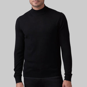 Raffi Solid Merino Mock-Black