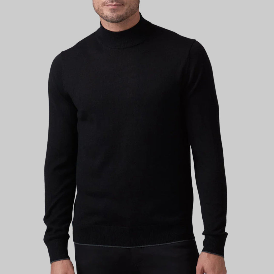 Raffi Solid Merino Mock-Black