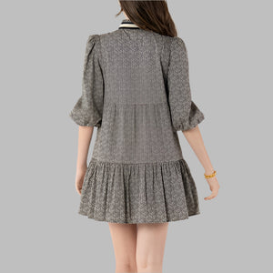 Emily McCarthy Sadie Dress-Black Tonal Monogram