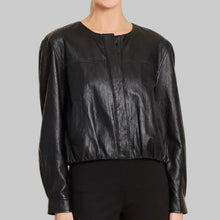 Load image into Gallery viewer, Dolce Cabo Faux Leather Bomber Jacket- Black
