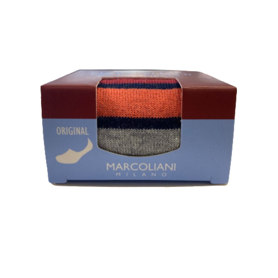 Marcoliani Invisible Touch Original Sock-Denim Tomato Stripe