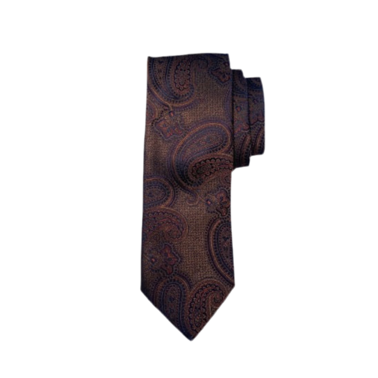 Geoff Nicholson Neckwear-Brown/Blue Paisley