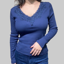Load image into Gallery viewer, Dylan Remi V-Neck Long Sleeve- Navy
