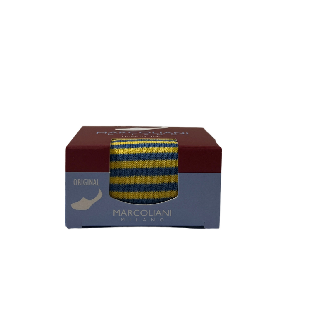 Marcoliani Invisible Touch Original Sock- Lemon Yellow Stripe
