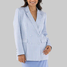 Load image into Gallery viewer, Emily McCarthy Bristol Blazer-Grapemist Stripe
