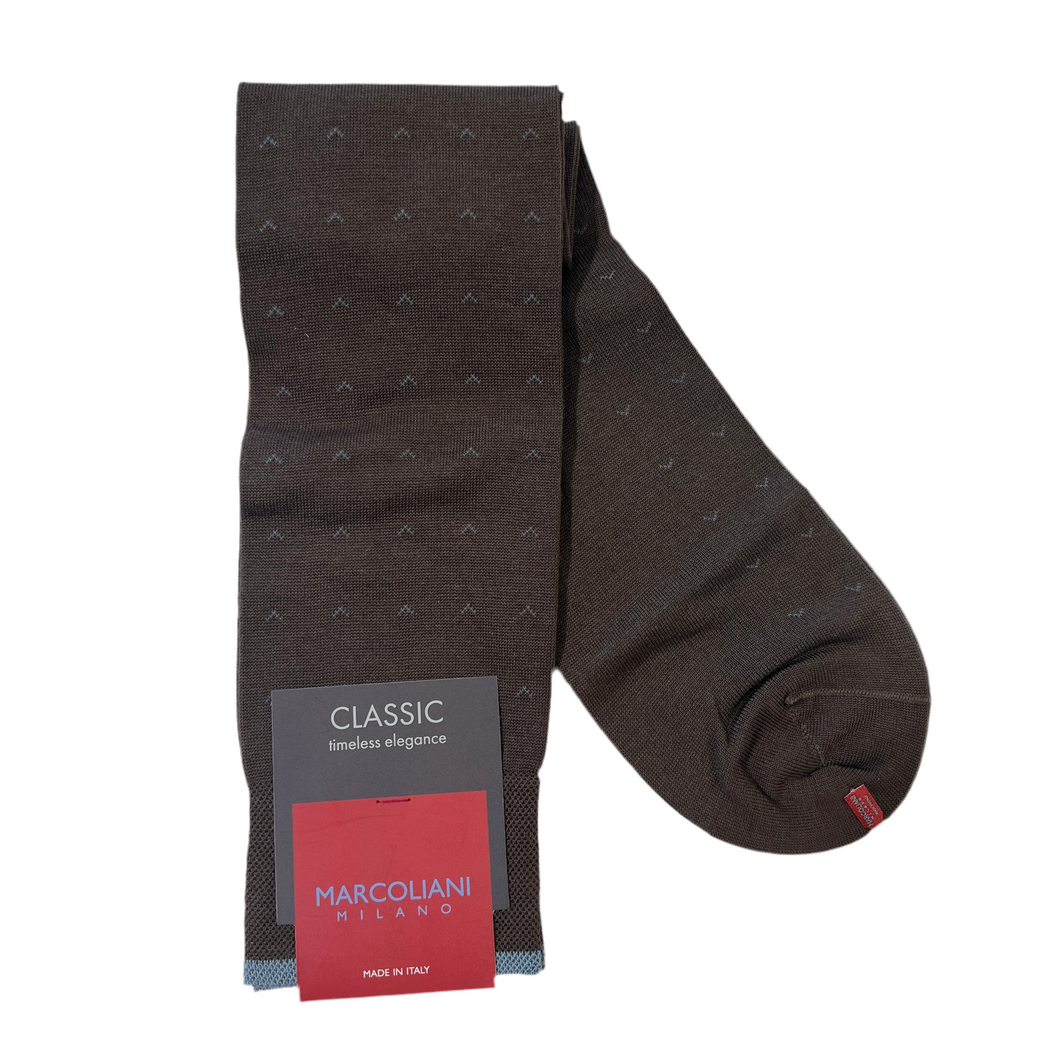 Marcoliani Over the Calf Classic Dress Sock-Volo-Glaces Brown