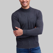 Load image into Gallery viewer, Raffi Solid Merino Mock-Charcoal
