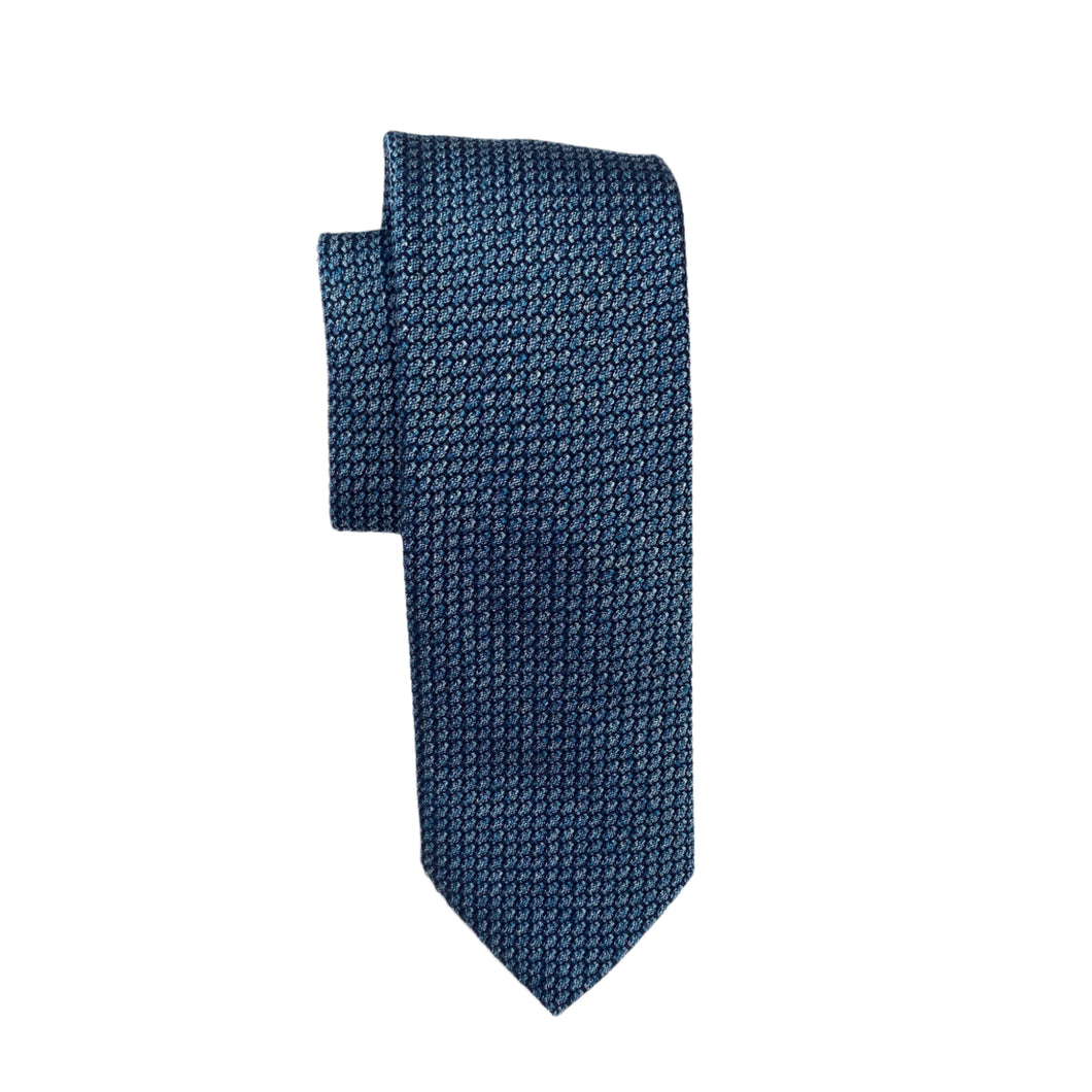 Geoff Nicholson Neckwear-Mini Oval Stitch Motif-Teal