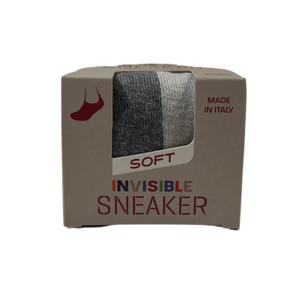 Marcoliani Invisible Touch Sneaker Sock-Silver Grey Bicolor