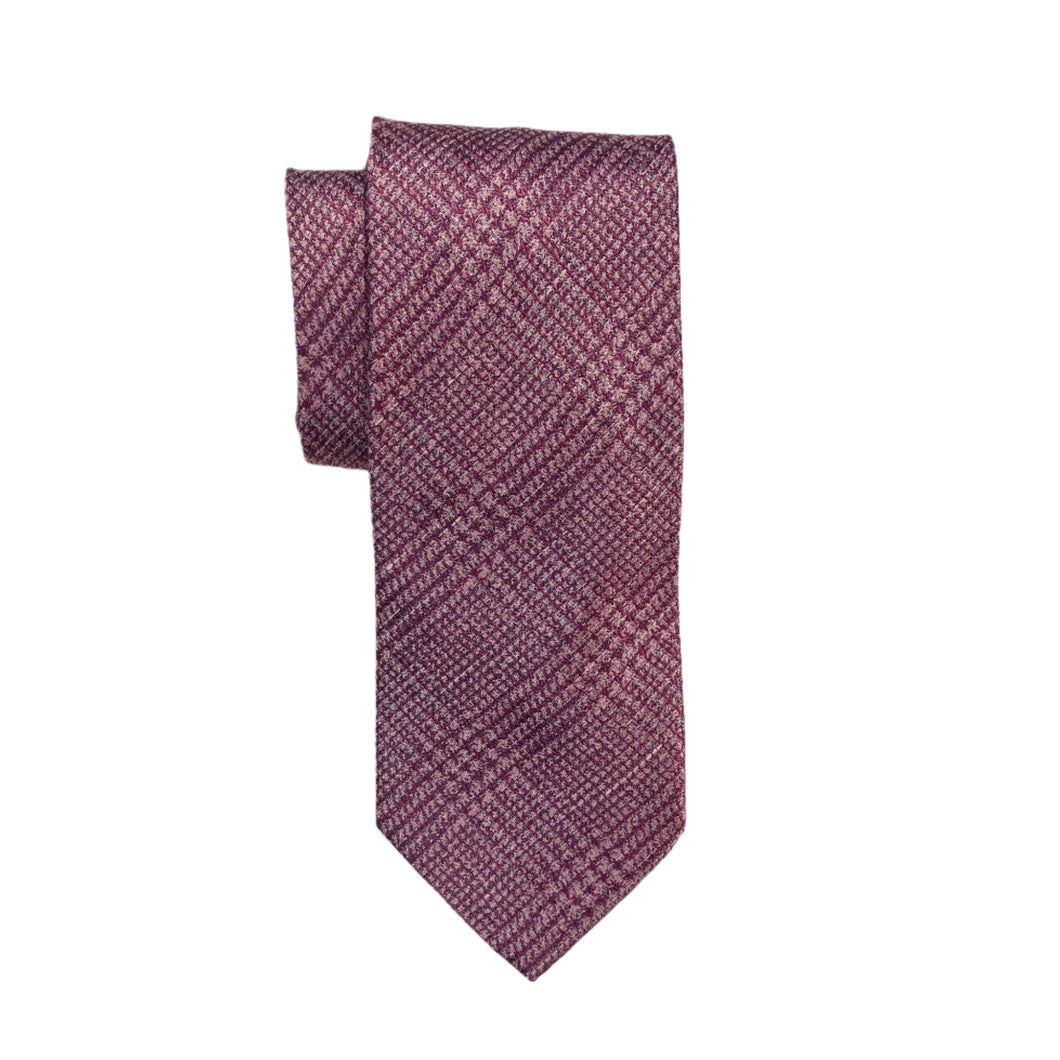 Geoff Nicholson Neckwear-Plaid Stitch-Pink