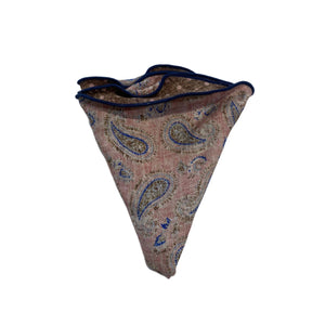 Edward Armah Reversible Pocket Circle-Paisley/Dots Print-Light Pink/Brown