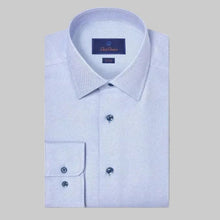 Load image into Gallery viewer, David Donahue Dress Shirt-Trim Fit- Blue Heavy Twill
