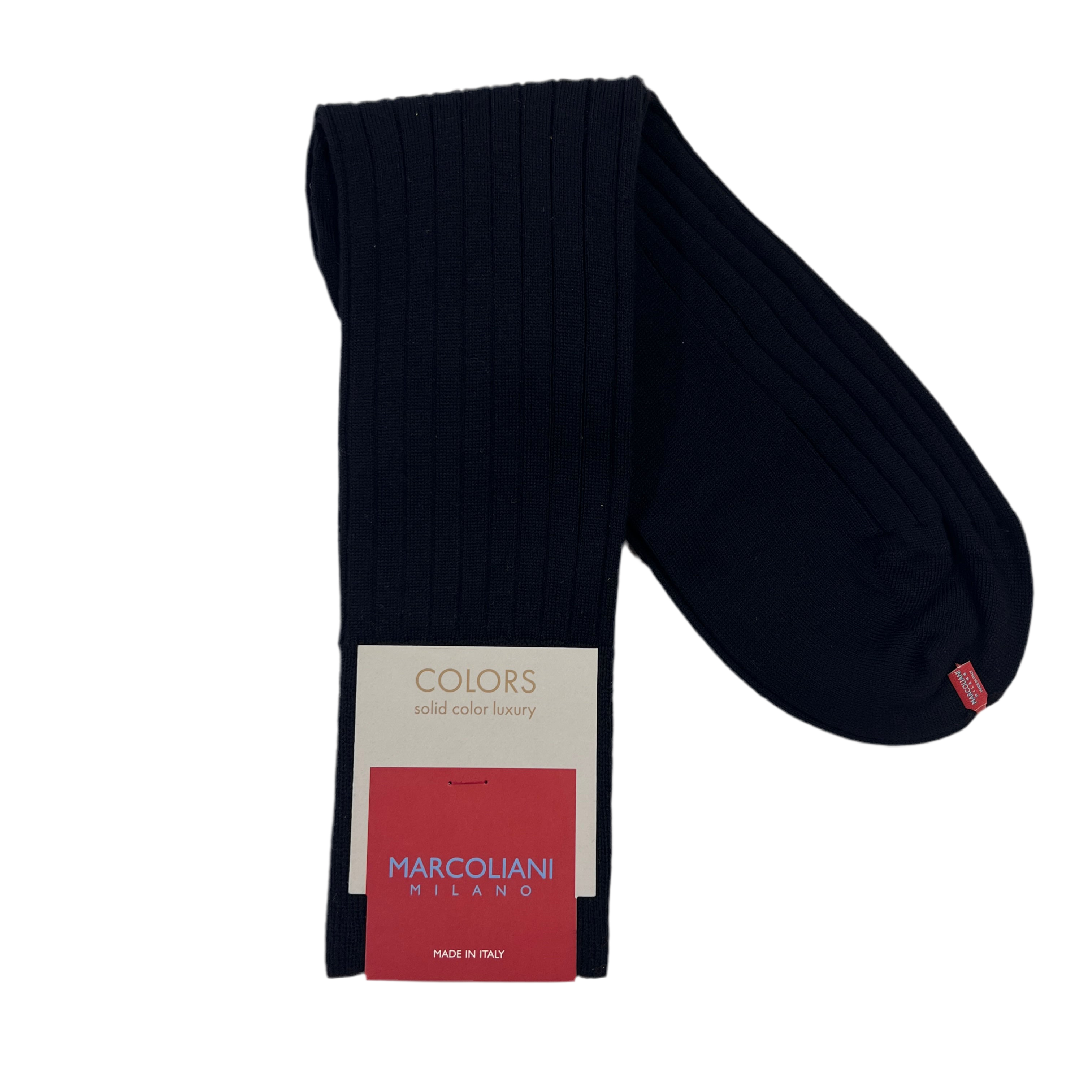 Marcoliani Mid-Calf Colors Dress Sock-The Dress Code-Black