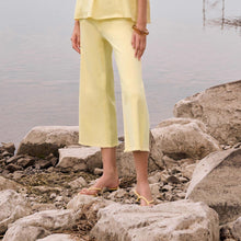 Load image into Gallery viewer, Joseph Ribkoff Goldie Featherweave Denim Wide Leg Cropped Jeans-Mellow Yellow
