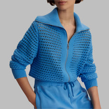 Load image into Gallery viewer, Varley Eloise Full Zip Knit-Azure Blue
