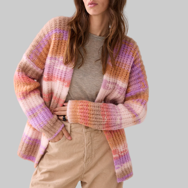 Summun Cardigan in Italian Yarn-Multicolor