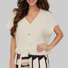 Load image into Gallery viewer, Milio Milano Sleeveless Knit Sweater Vest- Cream
