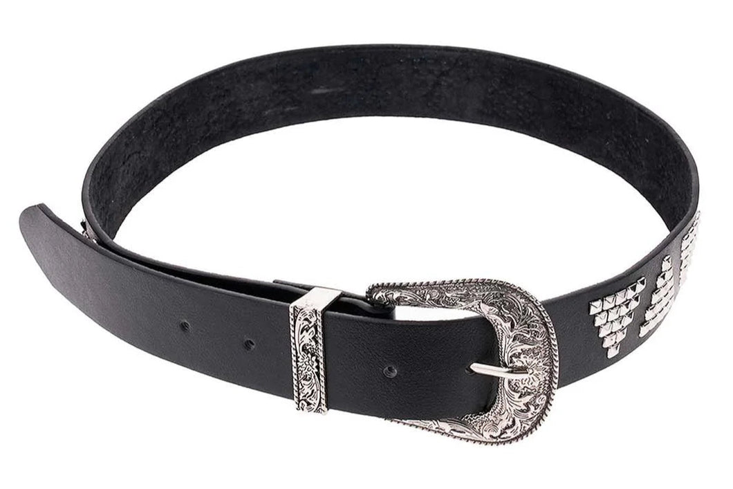 Muchette Lars Studded Belt- Black