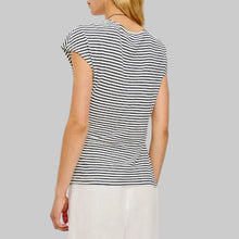 Load image into Gallery viewer, Rails Gabbie Short Sleeved Stripped Top-Ivory/Navy

