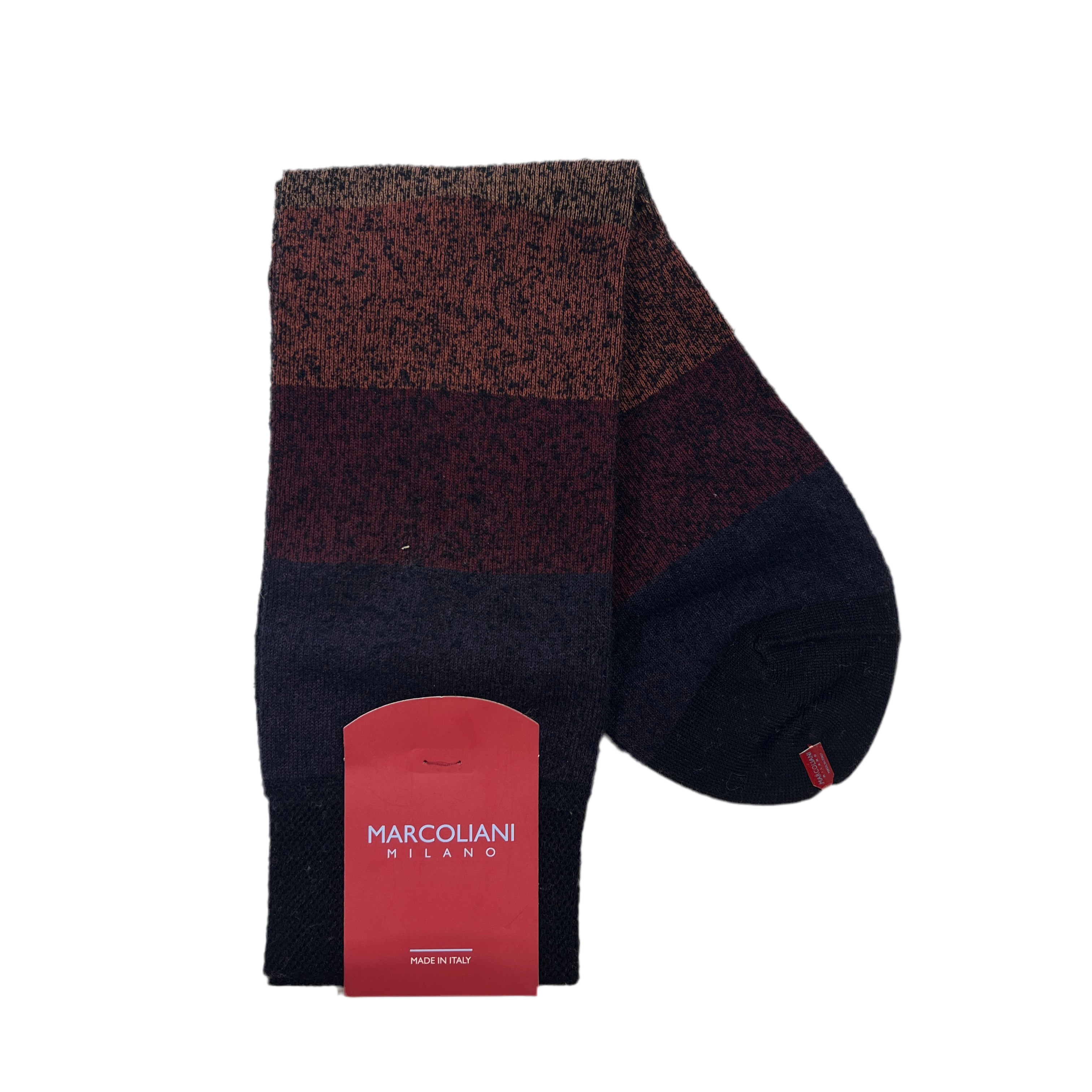 Marcoliani Mid-Calf Dress Sock-Color Blocking-Autumn