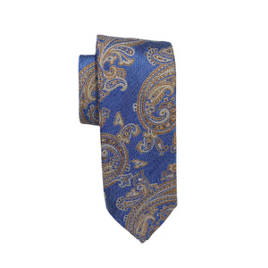 Geoff Nicholson Neckwear-Regal Paisley Print-Gold/Sky Blue