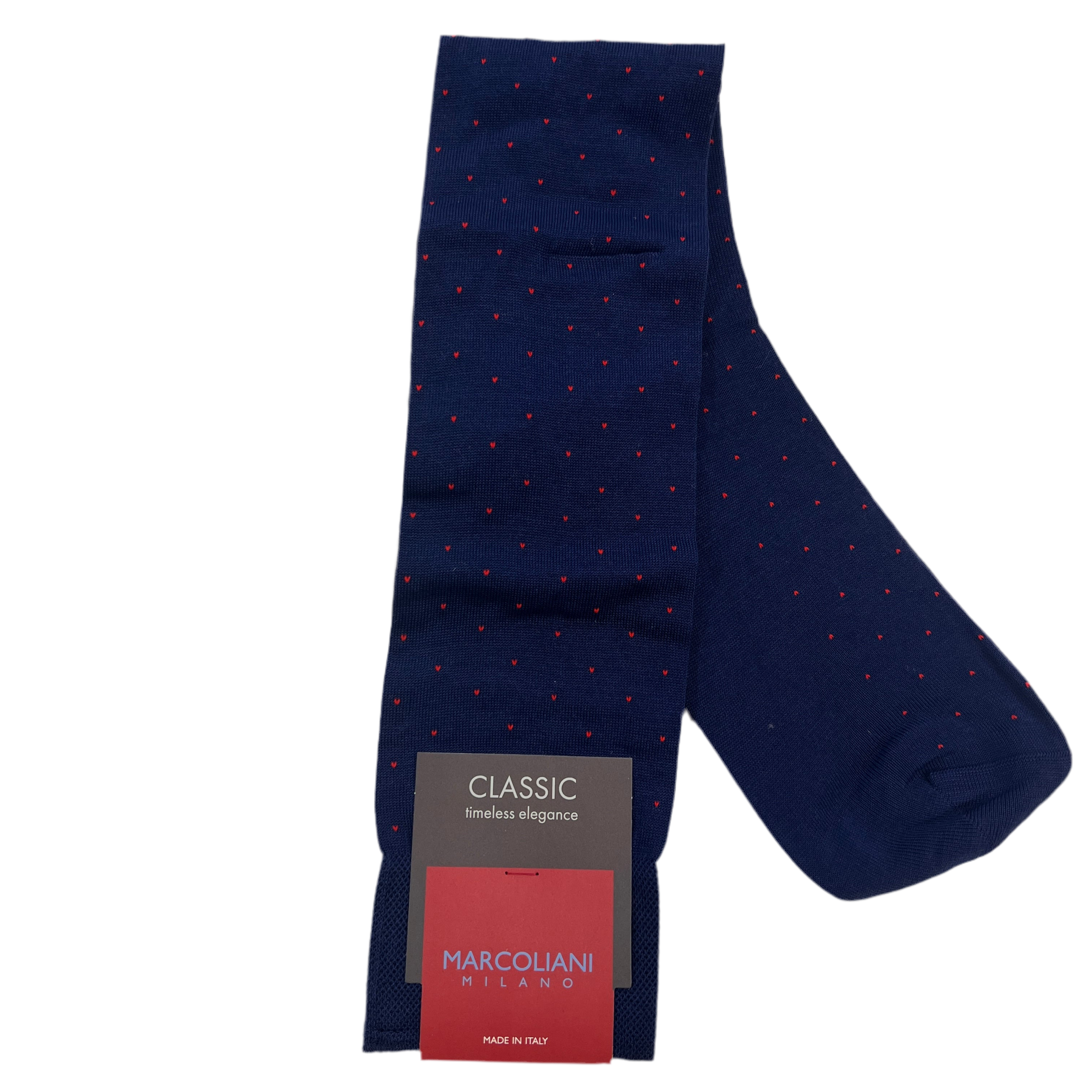 Marcoliani Over the Calf Classic Dress Sock-Pin-Cobalt Blue