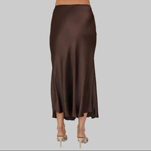 Load image into Gallery viewer, Milio Milano Silky Slip Skirt-Chocolate Brown
