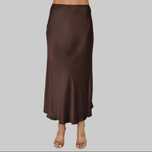 Load image into Gallery viewer, Milio Milano Silky Slip Skirt-Chocolate Brown
