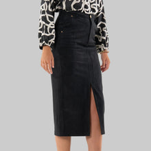 Load image into Gallery viewer, Emily McCarthy Pencil Skirt- Black Suede

