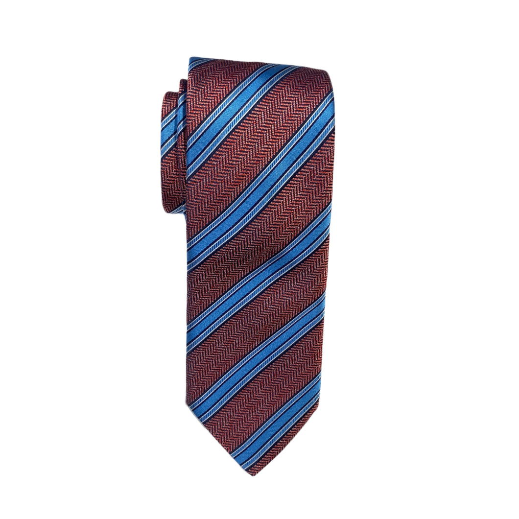 Geoff Nicholson Neckwear-Bold Stripe-Red/Artic Blue