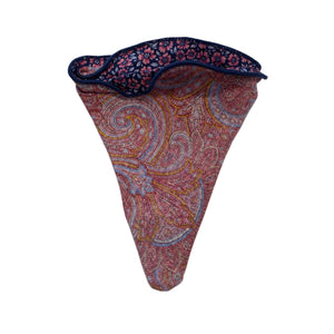 Edward Armah Reversible Pocket Circle-Exploded Paisley/Floral Print-Pink/Blue