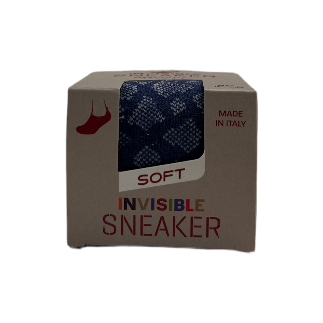 Marcoliani Invisible Touch Sneaker Sock-Denim Blue Graphic