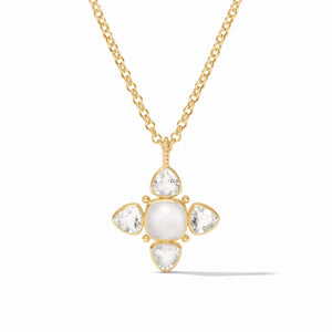 Julie Vos Aquitaine Pendant Necklace-Iridescent Clear Crystal