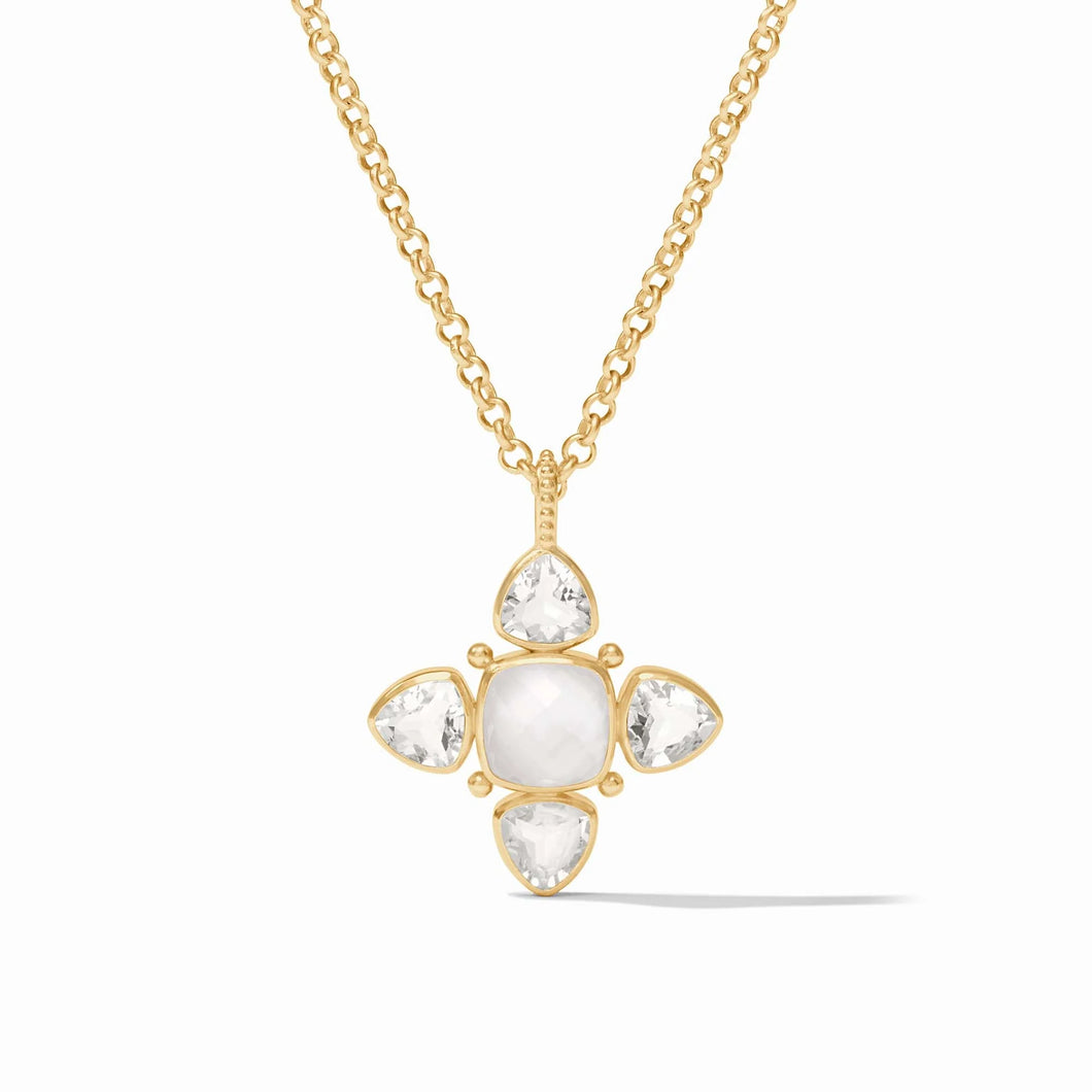 Julie Vos Aquitaine Pendant Necklace-Iridescent Clear Crystal