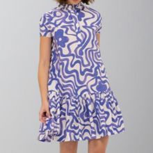 Load image into Gallery viewer, Oliphant Cap Sleeve Mini Dress-Ashbury Indigo
